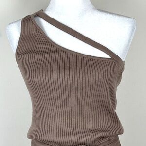 bobi BLACK | Ribbed Knit Sleeveless Cut Out Top